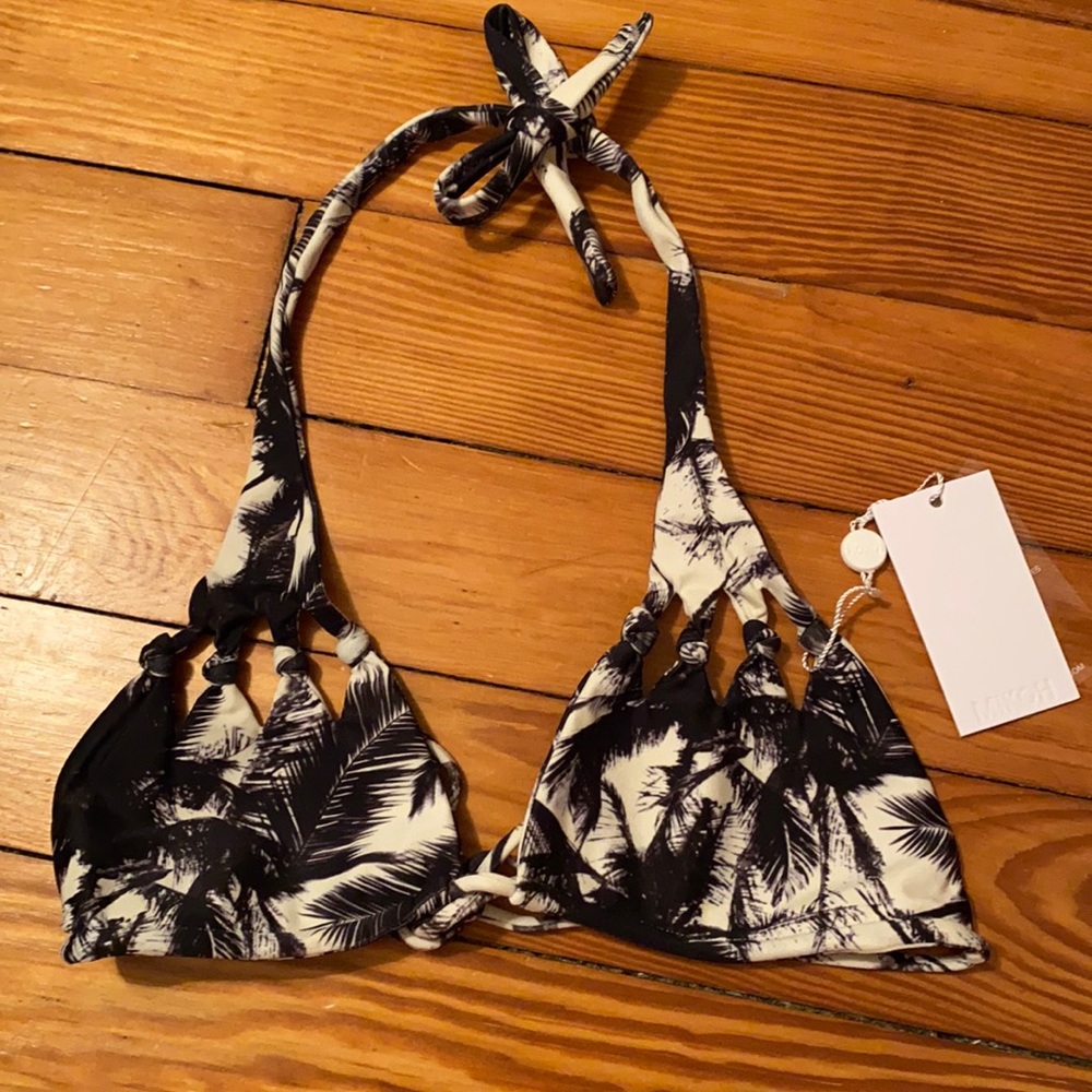 Mikoh Hilo Cut Out Knot Triangle Bikini Top